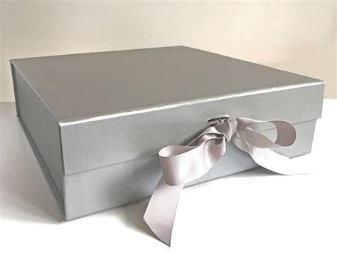 metallic silver gift boxes|strong gift boxes with lids.